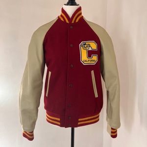 Vintage Leather and Wool Varsity Jacket